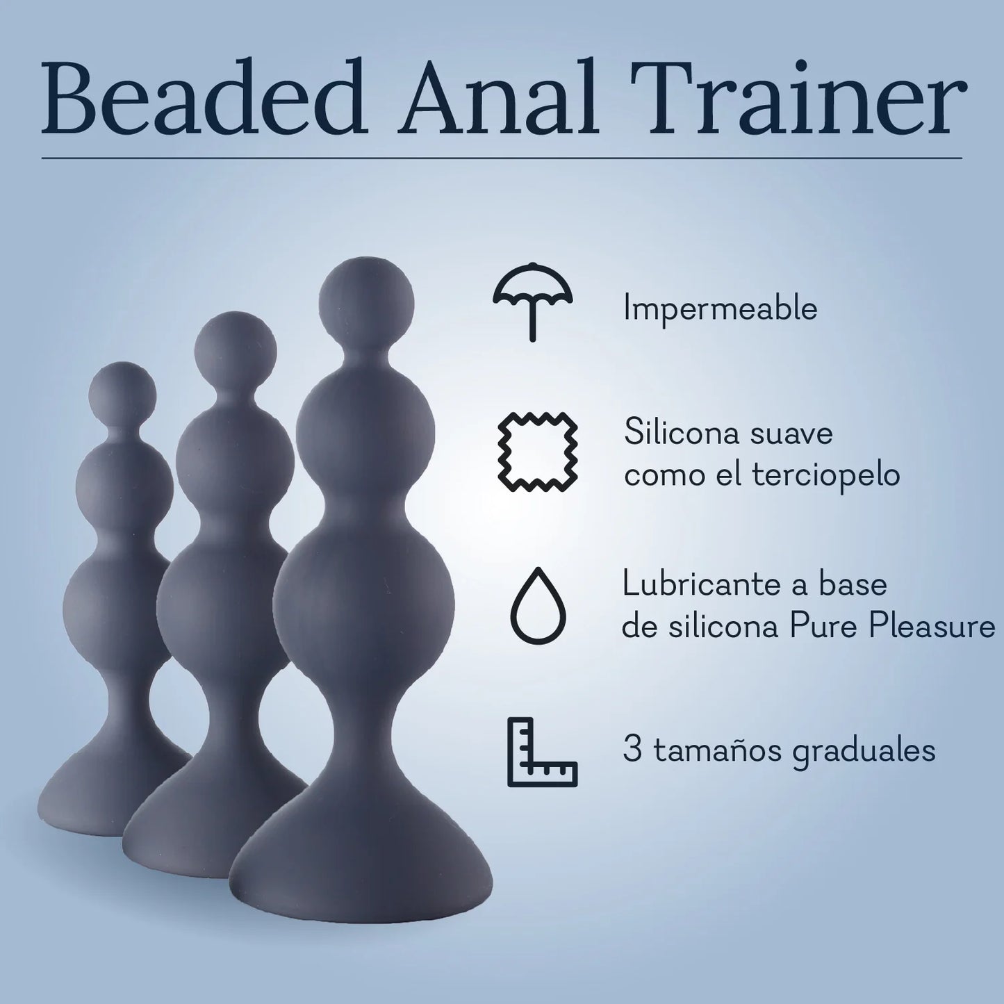 Beaded Anal Trainer Kit Silicone Plugs