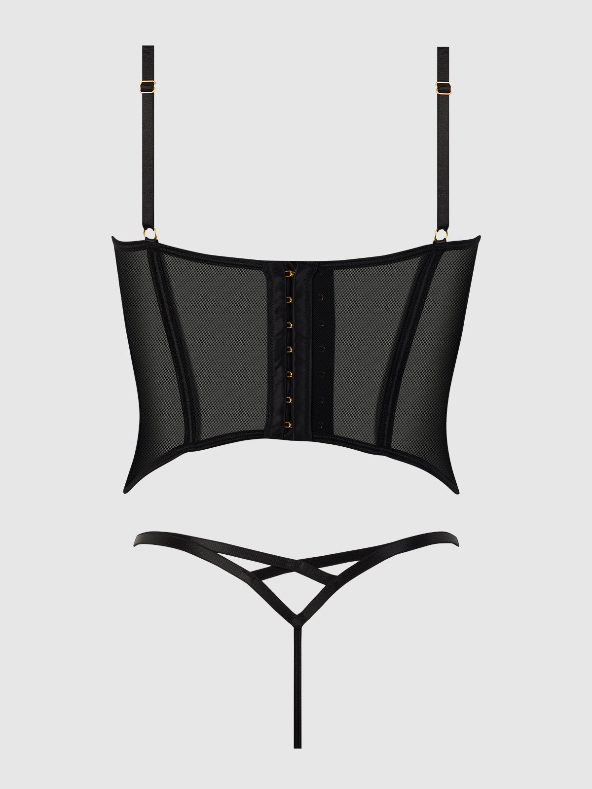ASHLEY ALEXISS LACE BUSTIER & G-STRING SET