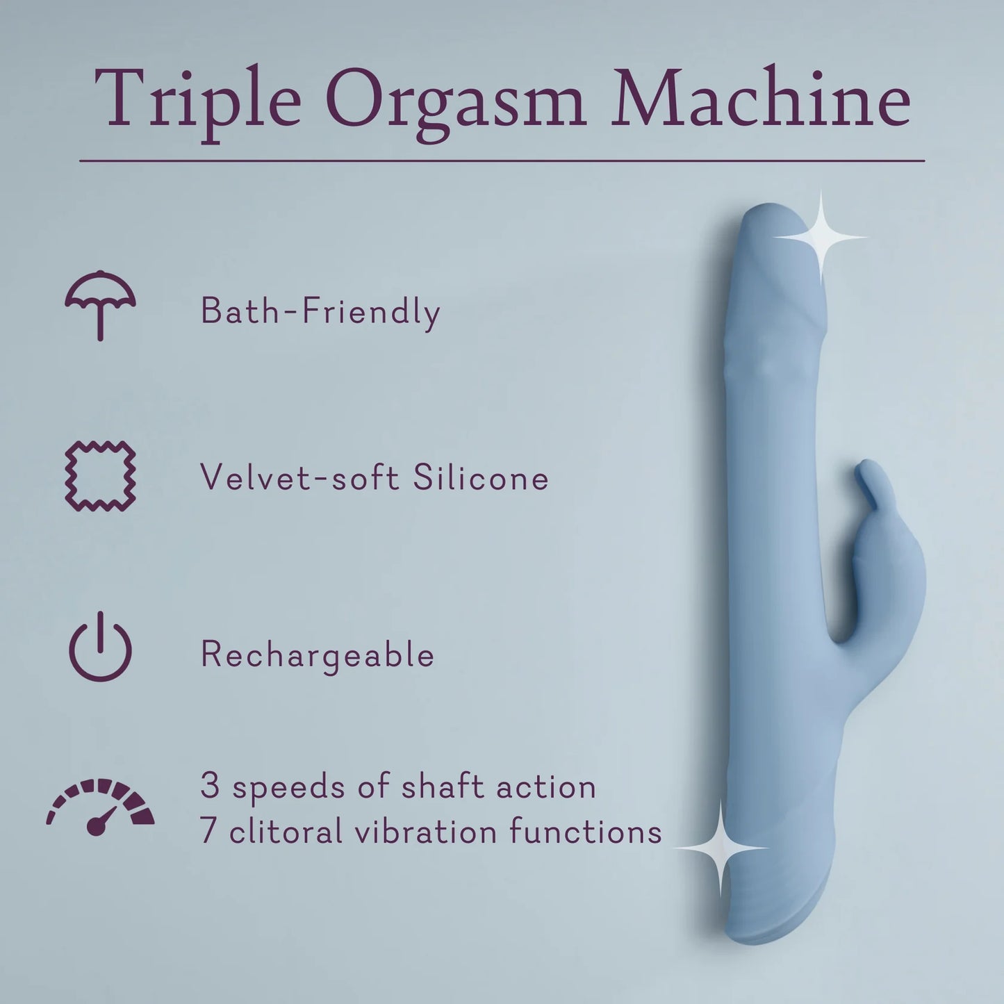 Triple Orgasm Machine Thrusting Dual Action Vibrator