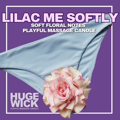 Lilac Me Softly – HugeWick Playful Massage Candle | French Lilac &amp; Honeysuckle