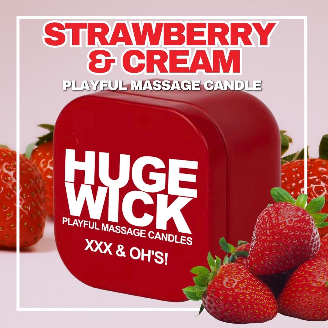 XXX & Oh's! – HugeWick Playful Massage Candle | Strawberries & Cream