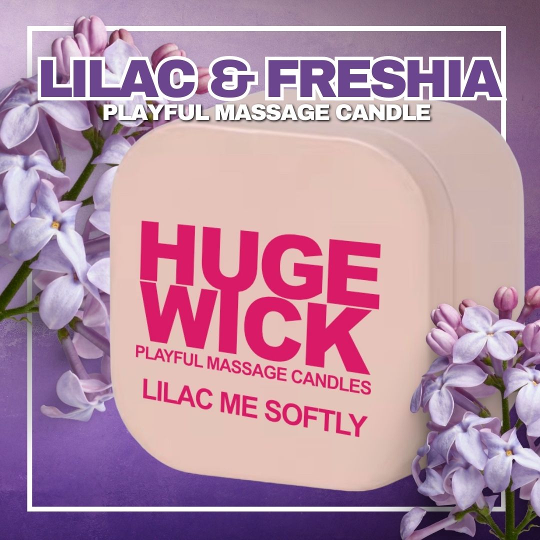Lilac Me Softly – HugeWick Playful Massage Candle | French Lilac &amp; Honeysuckle