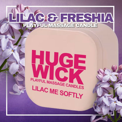 Lilac Me Softly – HugeWick Playful Massage Candle | French Lilac &amp; Honeysuckle