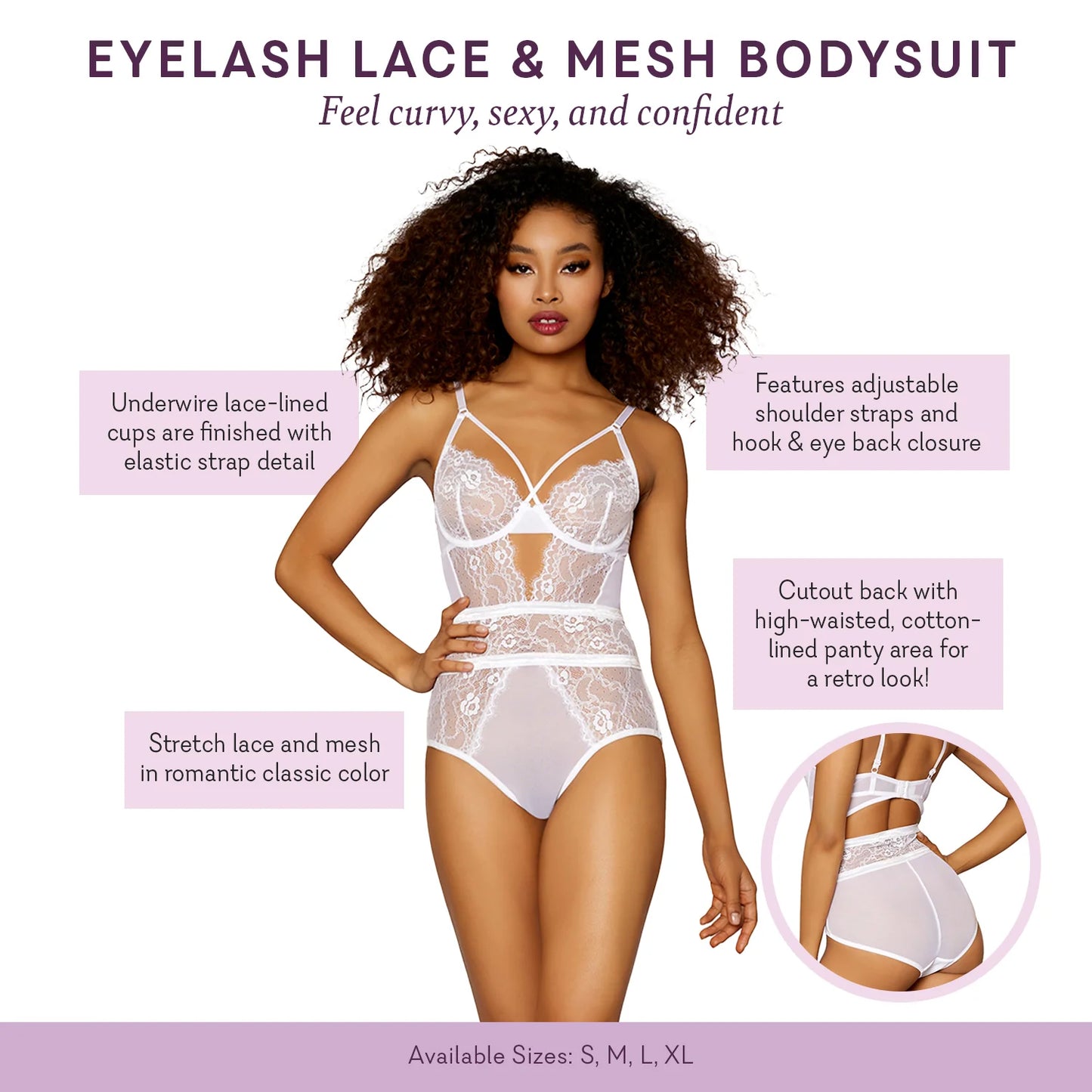 Eyelash Lace & Mesh Bridal Bodysuit- 1 LEFT!