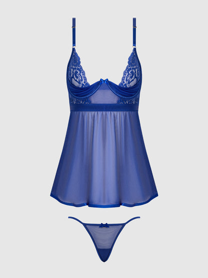 NATASHA LACE & MICRO BABYDOLL & G-STRING SET