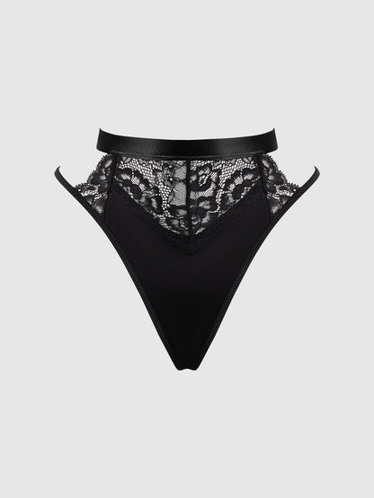 NATASHA SATIN & LACE BOW TIE G-STRING