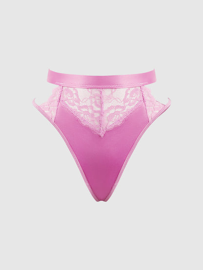 NATASHA SATIN & LACE BOW TIE G-STRING
