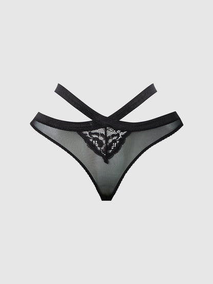 NATASHA LACE & MESH STRAPPY HIPSTER
