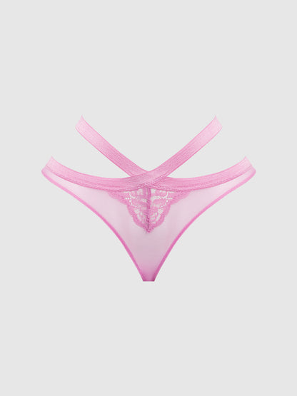 NATASHA LACE & MESH STRAPPY HIPSTER