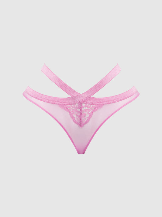 NATASHA LACE & MESH STRAPPY HIPSTER