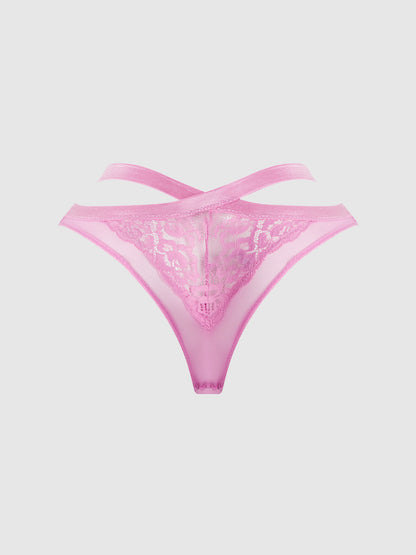 NATASHA LACE & MESH STRAPPY HIPSTER