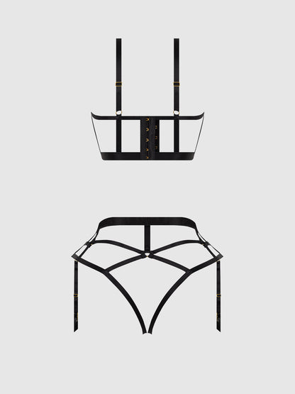 DEVON OPEN CUP BRA & CROTCHLESS & BACKLESS HIPSTER SET