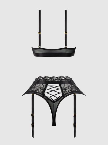 VIVIENNE LACE & MICRO BRALETTE & THONG SET