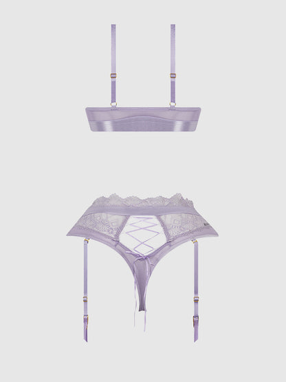 VIVIENNE LACE & MICRO BRALETTE & THONG SET