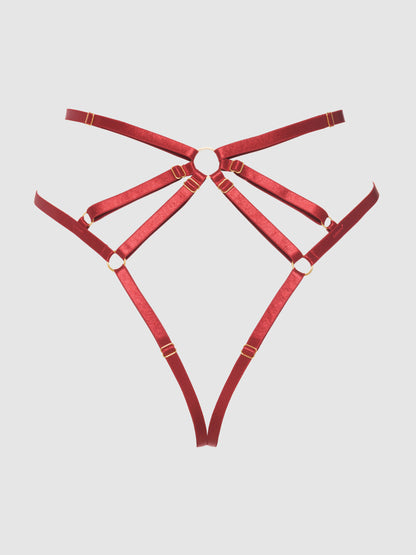 ROSALIE EMBROIDERED LACE STRAPPY BACKLESS TANGA