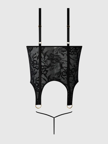 FLORA LACE BUSTIER & G-STRING SET