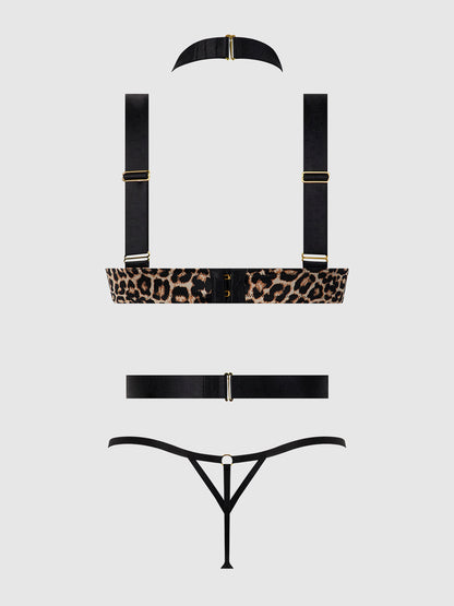 DEVON STRAPPY PUSH UP BRA, HARNESS & G-STRING SET