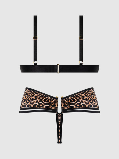 DEVON MICRO & O-RING OPEN BRA & CROTCHLESS THONG SET