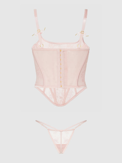 JOCELYN LACE UNDEREWIRE BUSTIER & G-STRING SET