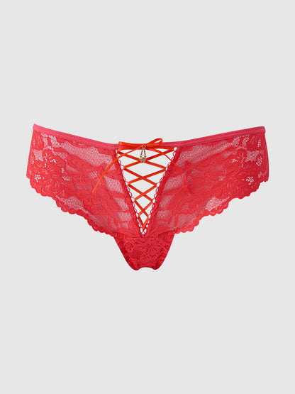 BELLA LACE UP FRONT LACE TANGA