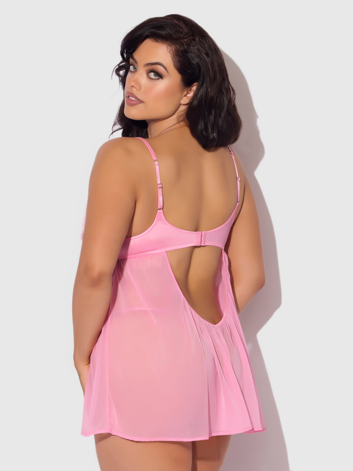 ZOE OIL SLICK OPENABLE CUP UNDERWIRE BABYDOLL SET