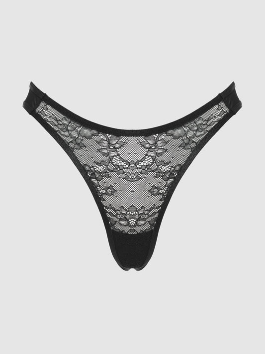 KIKI LACE & MESH THONG