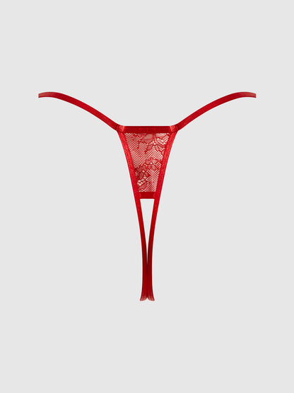 KIKI LACE CROTCHLESS & SIDE SLIDER THONG