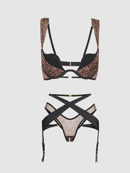 CHANTAL PLUNGE PUSH UP BRA & CROTCHLESS TANGA SET