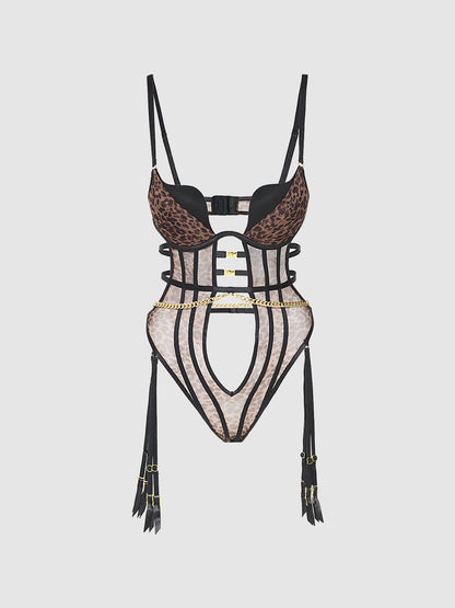 CHANTAL MESH PUSH-UP STRAPPY TEDDY