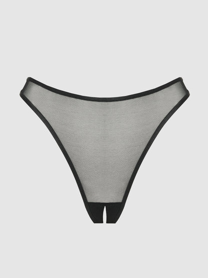 CHANTAL MESH CROTCHLESS THONG