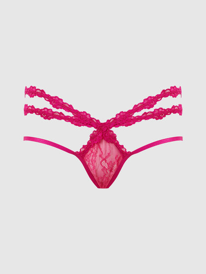YVONE LACE STRAPPY BACKLESS TANGA