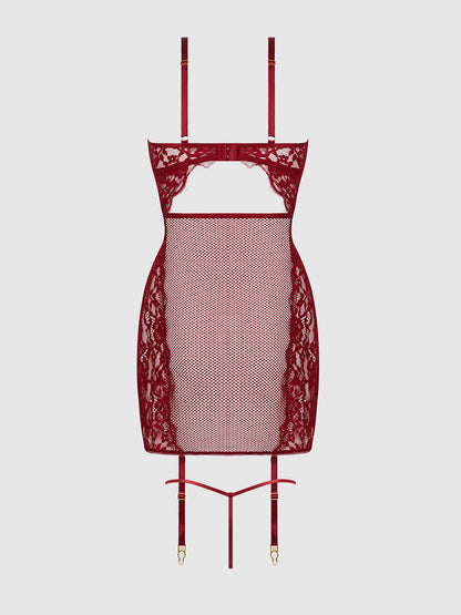 DEZI LACE & CHAIN CHEMISE SET
