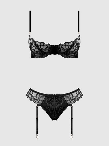 EDEN EMBROIDERED LACE BRA & BACKLESS HIPSTER SET