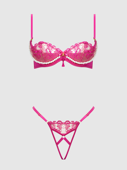 NOVA BLACKLIGHT LACE BRA & CROTCHLESS G-STRING SET