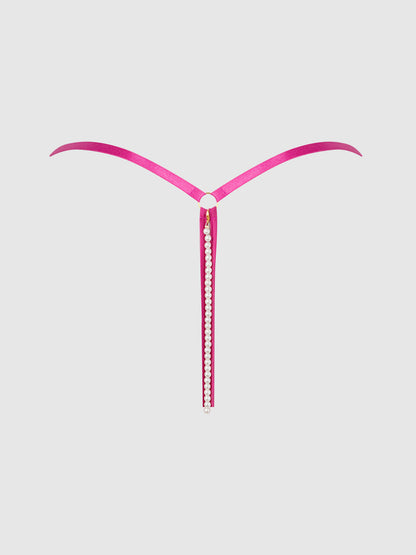 NOVA BLACKLIGHT LACE CROTCHLESS PEARL G-STRING