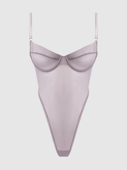 RAQUEL MESH & SILKY MICRO UNDERWIRE BODYSUIT