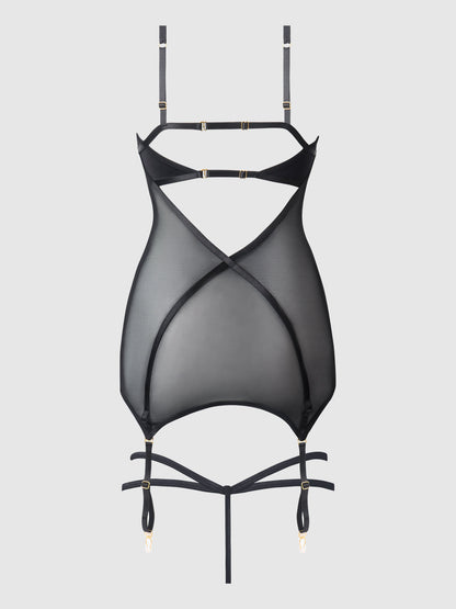 RAQUEL MESH & SILKY MICRO UNDERWIRE CHEMISE & G-STRING SET