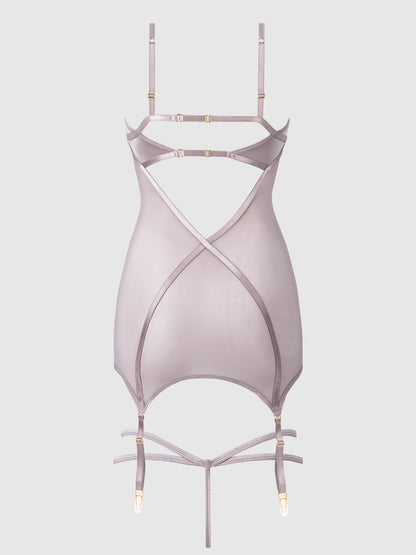 RAQUEL MESH & SILKY MICRO UNDERWIRE CHEMISE & G-STRING SET