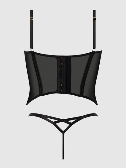 ASHLEY ALEXISS LACE BUSTIER  & G-STRING SET