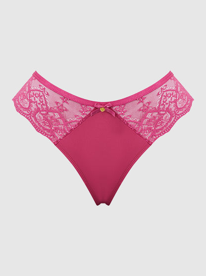 VERA LACE & MICRO STRAPPY BACK THONG