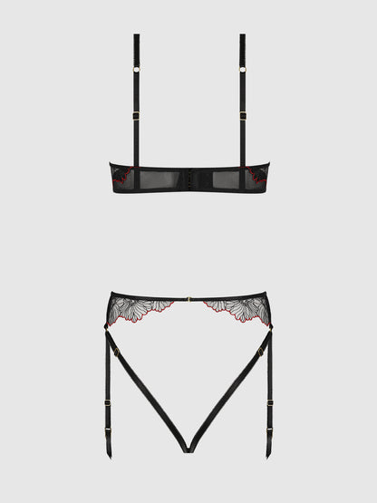 ILENA EMBROIDERED TULLE CROTCHLESS & OPEN BACK TEDDY