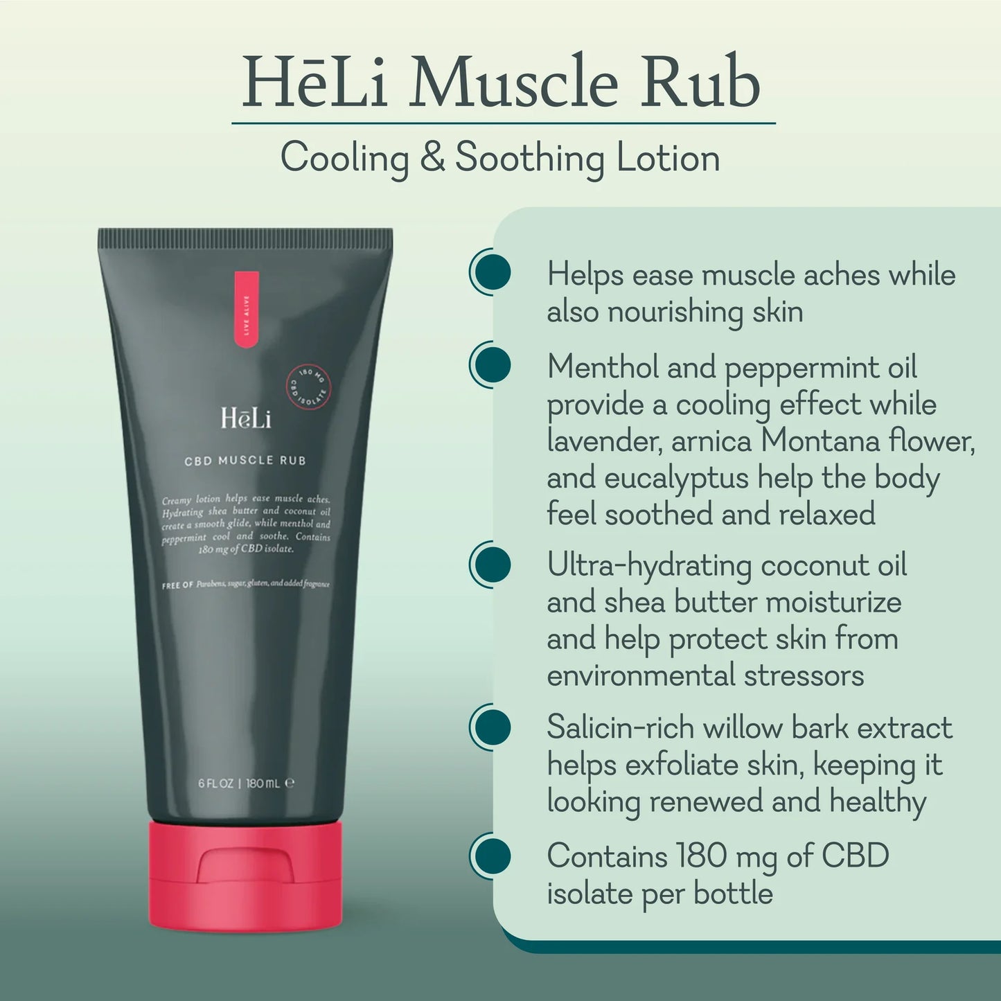 HēLi - Muscle Rub Cooling & Soothing Lotion