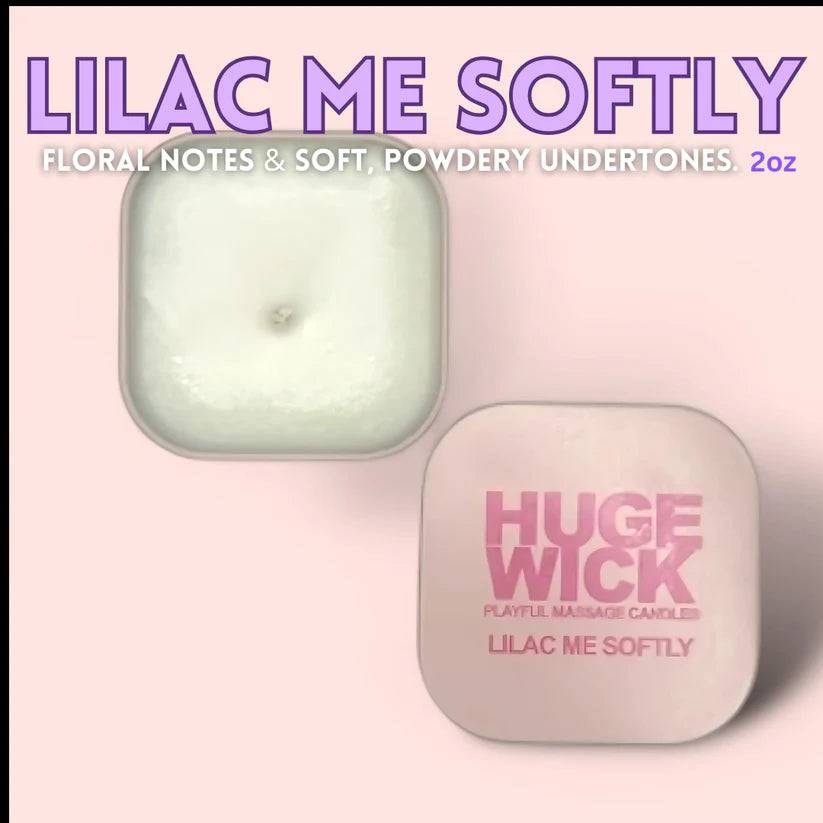 Lilac Me Softly – HugeWick Playful Massage Candle | French Lilac &amp; Honeysuckle