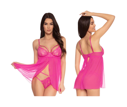 Pink Whisper Babydoll Set